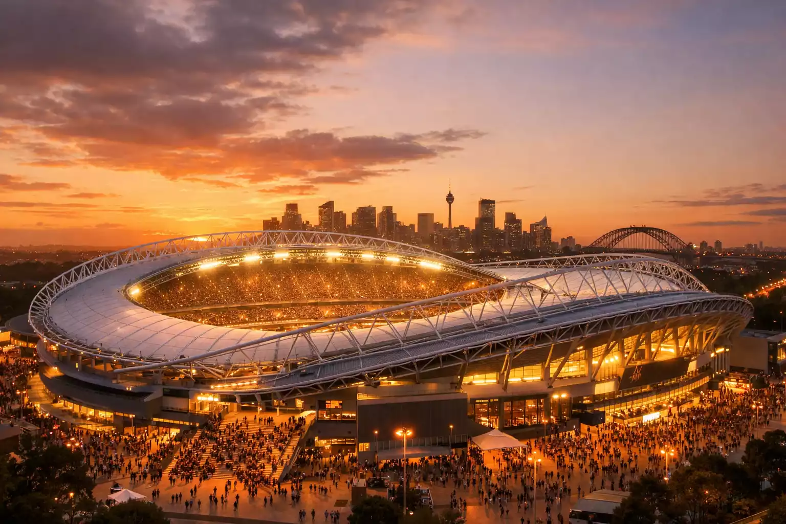Stadium Australia in Sydney prepared for major rugby event